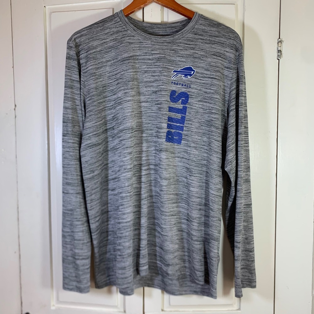 Nike NFL Buffalo Bills Dri-FIT Grey Space Dye Long Sleeve Shirt Mens Large